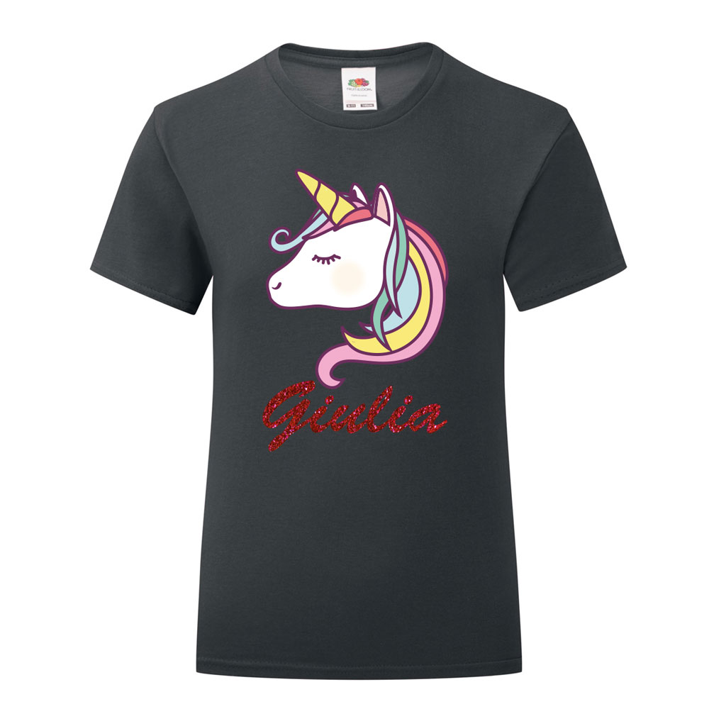 T Shirt Unicorno Bambina SpotApplick Stampa Digitale Decorazione Automezzi